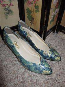 VTG HONG KONG. MAD MEN STYLE!! *PREGO* LEATHER.TEXTURED PUMPS. SOO 