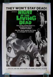 NIGHT OF THE LIVING DEAD * 1SH ORIG MOVIE POSTER 1968  
