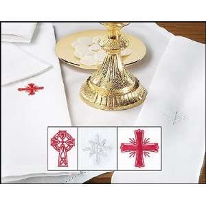 Pack of Alberta Celle Linen/cotton Purificator with Red Celtic Cross 