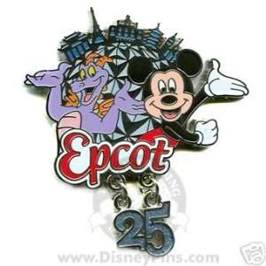  Disney Pin/WDW Epcot 25 Year Dangle Pin 
