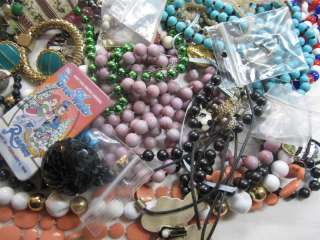13lbs VINTAGE JUNK JEWELRY ALTERED ART CRAFT LOT*PARTS*BEADS*FINDINGS 