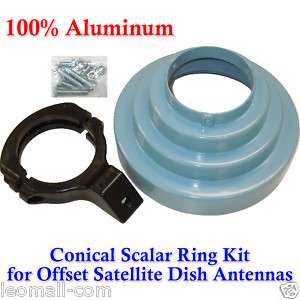 Conical Scaler Ring & LNB Bracket C to Ku Band Kit FTA  