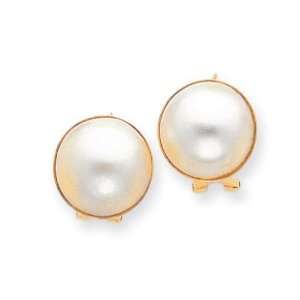  14k 14 17mm Cultured Mabe Pearl Earrings Jewelry