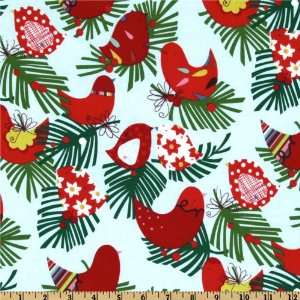   Christmas Sky Blue/Red Fabric By The Yard: Arts, Crafts & Sewing