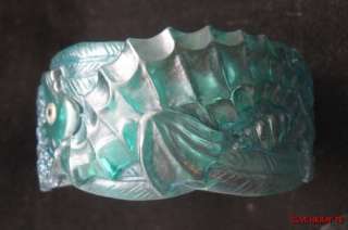 Carved Blue Green Teal Prystal Bakelite Seahorse Family Bracelet 
