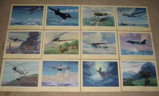 1955 Hubbell 12 AVIATION PRINTS Warplanes & Helicopters  
