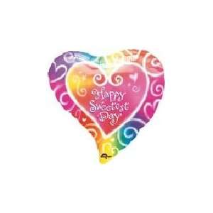  18 Watercolour Sweetest Day   Mylar Balloon Foil: Health 