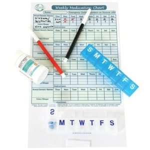  Weekly Pill Boxes Medication Planner Charting Kit 
