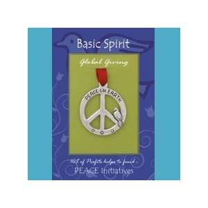 Handmade Pewter Ornament   Peace Sign by Basic Spirit  