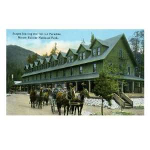 Mount Rainier National Park, Washington, Horse Wagons Leaving Paradise 