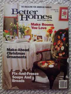 BETTER HOMES And GARDENS Magazine October 1987 Christmas Ornaments 