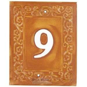   : Swirl house numbers   #9 in brulee & marshmallow: Home Improvement
