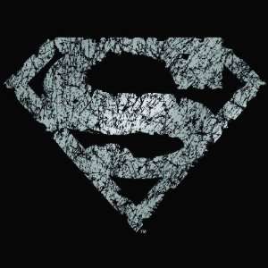  Superman Shiny Distressed Logo T Shirt (Size  X Large 
