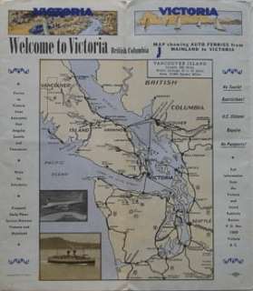   Brochure VICTORIA British Columbia Canada Vancouver Island Auto Ferry