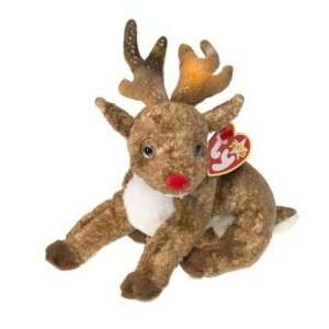  TY Beanie Baby   ROXIE the Reindeer (Red Nose) Toys 