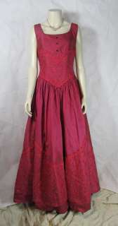 Long Vintage Ball Gown Evening Dress Pure Silk    