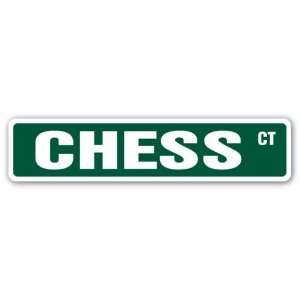  CHESS Street Sign game player checkers lover board pieces 