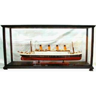   Top Wooden Ship Model Display Case for 40 Cruise Liner: Toys & Games