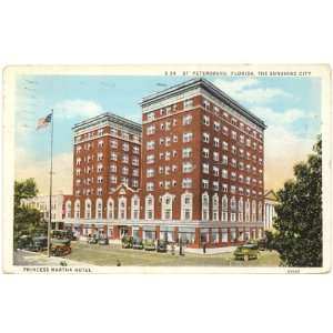 1920s Vintage Postcard Princess Martha Hotel   St. Petersburg Florida