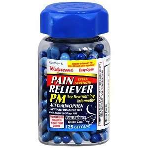  Walgreens Pain Reliever PM Extra Strength Quick Gels, 125 