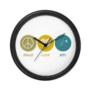  Peace Love Edit Funny Wall Clock by CafePress: Home 