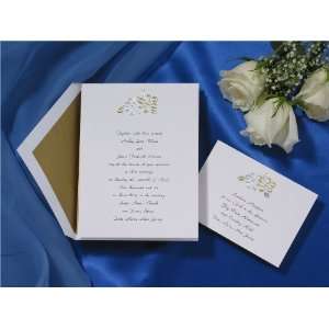    Silver and Gold Flowers Wedding Invitations