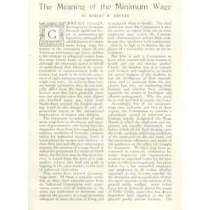  1916 Meaning of the Minimum Wage Laws 