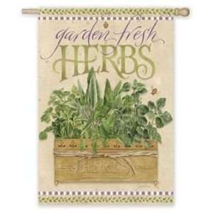 Garden Fresh Herbs Decorative House Flag: Patio, Lawn 