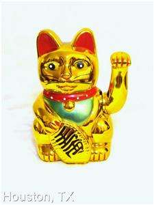   BIG Large GOLD Golden Oriental Lucky MANEKI NEKO Waving Japanese Cat