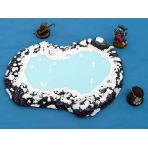  Winter Icy Blue Rocky Pond A Toys & Games
