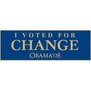  Barack Obama Bumper Sticker   I Voted for Change 