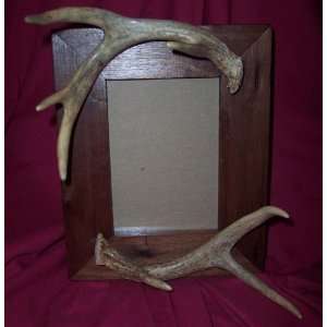  5x7 Rustic Picture Frame with Antler Accent