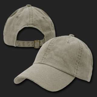 Olive Green Pigment Dyed Washed Polo Style Cotton Baseball Cap Caps 