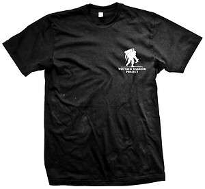 Wounded Warrior Project T Shirt Black with White Logo on Front and 