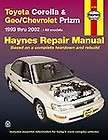 Haynes Publications 92036 Repair Manual (Fits Corolla)