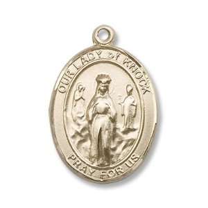  14kt Gold Our Lady of Knock Medal St. Mary Mother of God Jewelry