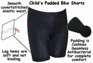 Childs Bike Shorts Youth Spandex Padded Cycling Short  