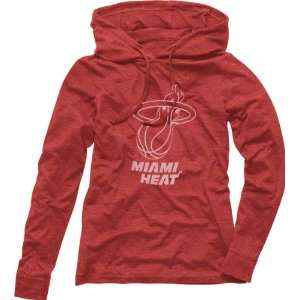  Miami Heat Womens Retreat Long Sleeve Red Hooded Shirt 