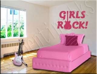 Girls Rock B Vinyl Wall Art Décor Decal Stickers Guitar  