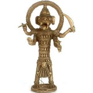  Tribal Narasimha (An Avatar of Vishnu)   Brass Sculpture 