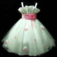 Pinks Communion Bridesmaid Flowers Girls Dress Age 8 9T  