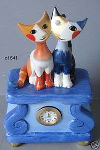 Goebel REGINA WACHTMEISTER CAT ANGELO & ANGELINA Clock  