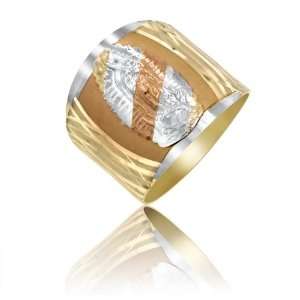  Ladies Virgin Guadalupe Ring in 14K Tri color Gold 