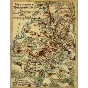  Civil War Map Plan of the Battle of Spotsylvania C.H., Virginia 