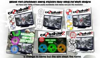 PACK OF COLOURED AIMING STICKERS/GAME SIGHTS BY CROSSHAIR Z