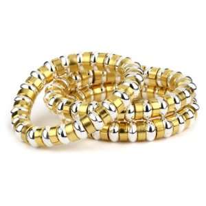 Lee Angel Valerie Two Tone Gold and Silver Mix 3 Strand Stretch 