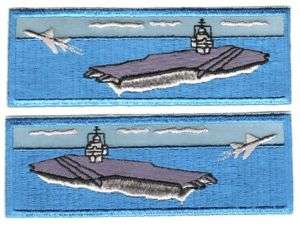 AIRCRAFT CARRIER   PAIR of U.S. NAVY DRESS CUFF PATCHES  
