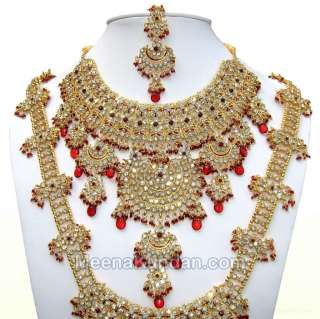 Jodha Akbar Indian Bollywood Wedding Jewelry Burgundy  