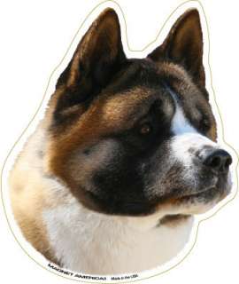 Akita Dog Head Car Magnet  