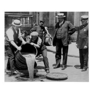  Prohibition Cops Dumping Liquor New York City Poster